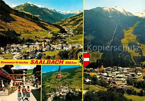 AK / Ansichtskarte Saalbach Hinterglemm Zwoelferkogel Schattborgseilbahn Dorfstrasse Kat. Saalbach Hinterglemm