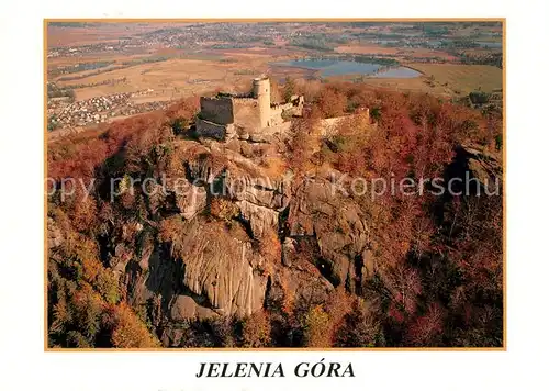 AK / Ansichtskarte Jelenia Gora Hirschberg Schlesien Fliegeraufnahme Burg Kynast