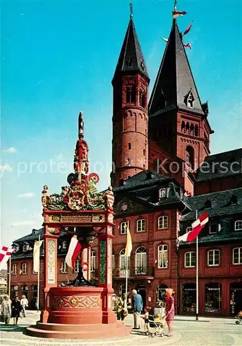 AK / Ansichtskarte Mainz Rhein Marktbrunnen Dom