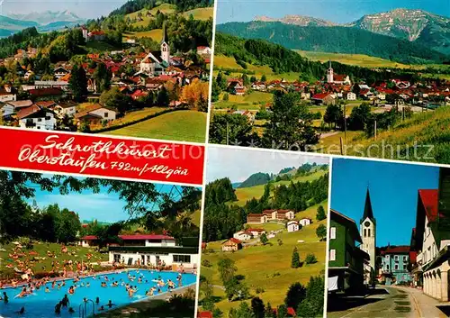 AK / Ansichtskarte Oberstaufen Panoramen Schwimmbad Kat. Oberstaufen