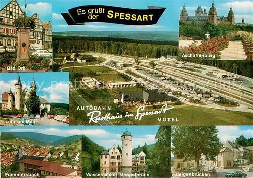 AK / Ansichtskarte Spessart Region Bad Orb Aschaffenburg Lohr Framersbach Schloss Mespelbrunn Kat. Lohr a.Main