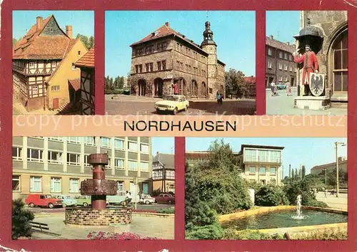 Nordhausen Thueringen Rathaus Brunnen Denkmal Roland Kat. Nordhausen Harz