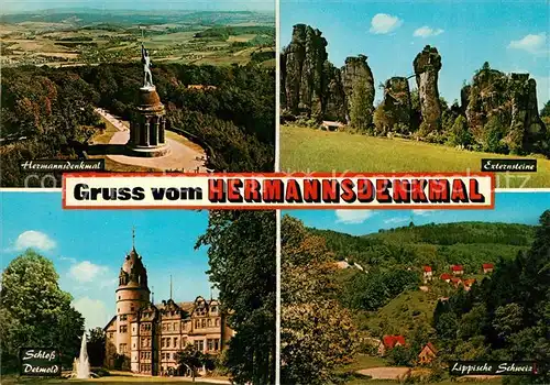 Hermannsdenkmal Schloss Detmold Externsteine Lippische Schweiz Kat. Detmold