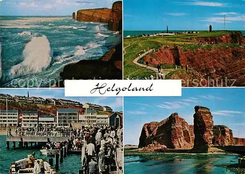 Helgoland Klippenweg Landungsbruecke Nordspitze Lange Anna Sturmflut Kat. Helgoland