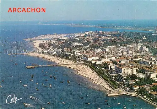 Arcachon Gironde Fliegeraufnahme Hafen Strandpromenade Kat. Arcachon