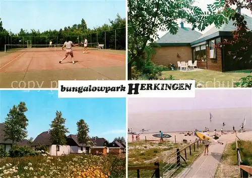 Herkingen Bungalowpark Tennisplatz Strand