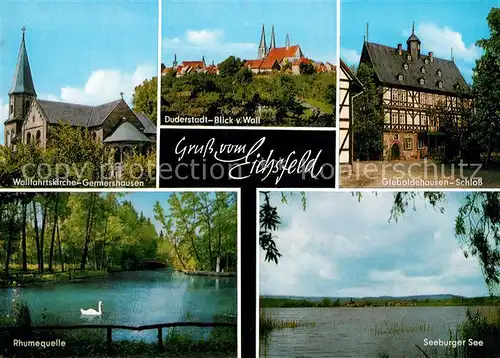 Eichsfeld Duderstadt Wallfahrtskirche Germershausen Schloss Rhumequelle Kat. Duderstadt