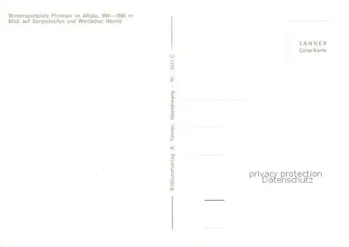 Pfronten Sorgschrofen Wertacher Hoernle Winter Kat. Pfronten
