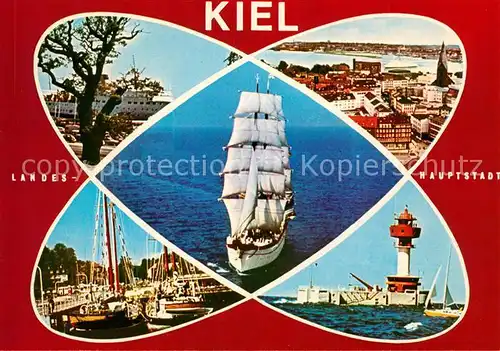 AK / Ansichtskarte Kiel Segeljacht Bootshafen Leuchtturm Kat. Kiel