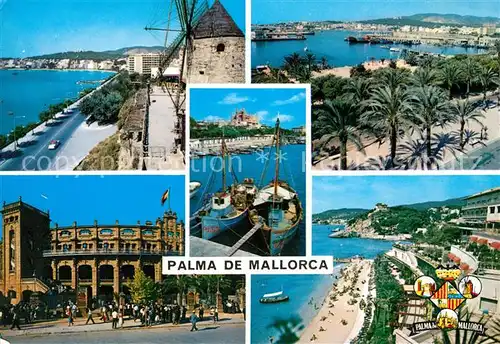 AK / Ansichtskarte Palma de Mallorca Strandpromenade Muehle  Kat. Palma de Mallorca