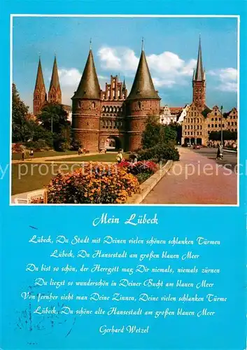 AK / Ansichtskarte Luebeck Schloss Gedicht Mein Luebeck Kat. Luebeck