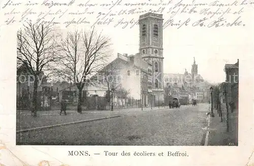 AK / Ansichtskarte Mons Belgien Kirche Tour des ecoliers Kat. 