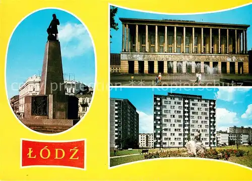 AK / Ansichtskarte Lodz Pomnik Tadeusza Kosciuszki Teatr Wielki Osiedle mieszkaniowe 1 Maja Denkmal Theater Hochhaeuser Kat. Lodz