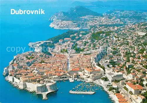 AK / Ansichtskarte Dubrovnik Ragusa Altstadt Festung Hafen Kueste Fliegeraufnahme Kat. Dubrovnik