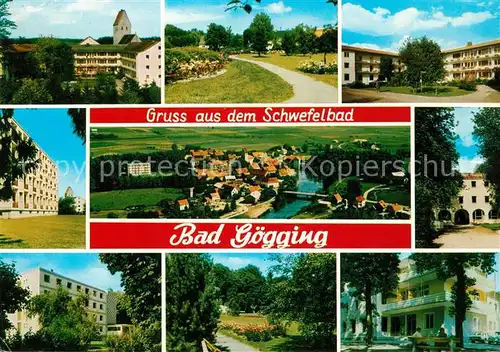 AK / Ansichtskarte Bad Goegging Teilansichten Schwefelbad Kurhotels Park Fliegeraufnahme Kat. Neustadt a.d.Donau