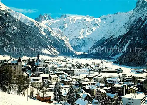 AK / Ansichtskarte Engelberg OW Gesamtansicht Wintersportplatz mit Spannoerter Alpen Kat. Engelberg