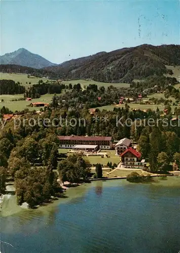 AK / Ansichtskarte Bad Wiessee Haus Hubertus Kurhaus Erholungsheim am Tegernsee Fliegeraufnahme Kat. Bad Wiessee