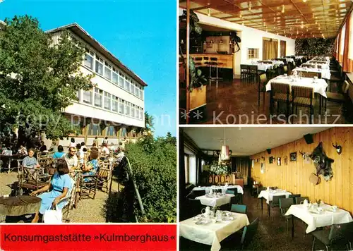 AK / Ansichtskarte Saalfeld Saale Konsumgaststaette Kulmberghaus Gnomenbar Jaegerstube Kat. Saalfeld