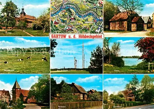 AK / Ansichtskarte Gartow Elbe Kirche Vietze Hoehbeck Panoramakarte Kat. Gartow