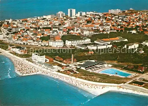 AK / Ansichtskarte Norderney Nordseebad Fliegeraufnahme Schwimmbad Strand Kat. Norderney