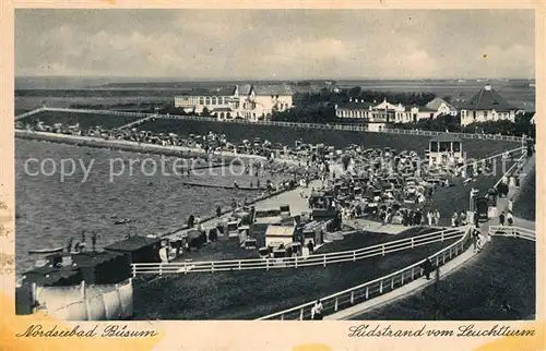 AK / Ansichtskarte Buesum Nordseebad Suedstrand vom Leuchtturm Kat. Buesum