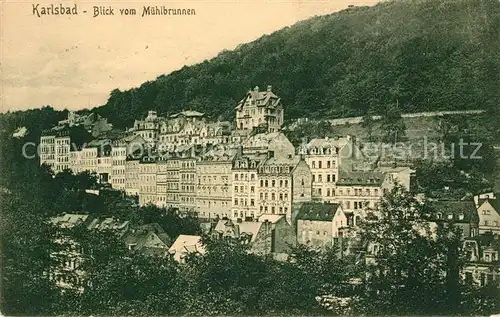 AK / Ansichtskarte Karlsbad Eger Blick vom Muehlbrunnen