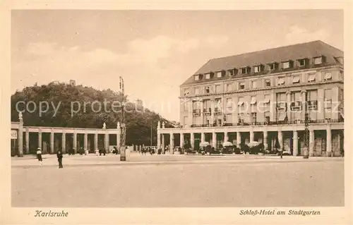 AK / Ansichtskarte Karlsruhe Baden Schloss Hotel am Stadtgarten