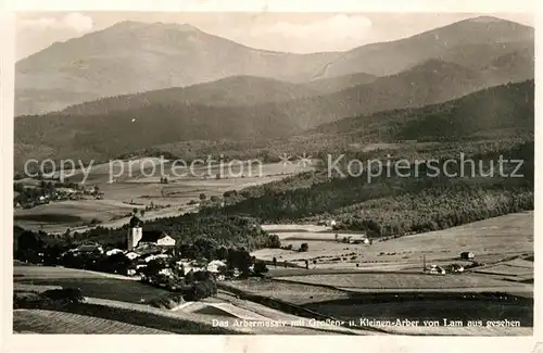 AK / Ansichtskarte Arber Arbermassiv mit Gr und Kl Arber von Lam gesehen