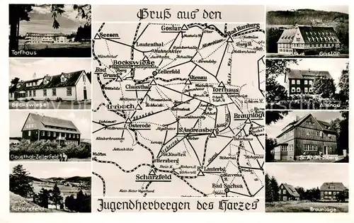 AK / Ansichtskarte Harz Region Jugendherbergen Torfhaus Bockswiese Clausthal Scharzfeld Goslar Altenau St Andreasberg Braunlage