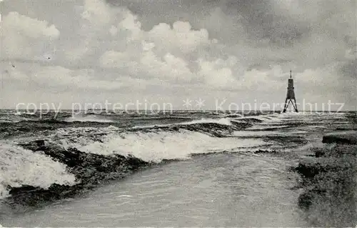 AK / Ansichtskarte Cuxhaven Doese Nordseebad Sturmflut bei der Kugelbake