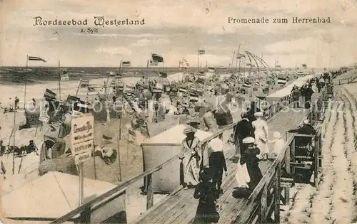 AK / Ansichtskarte Westerland Sylt Promenade zum Herrenbad Kat. Westerland