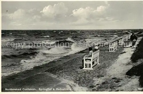 AK / Ansichtskarte Cuxhaven Nordseebad Springflut am Badestrand Kat. Cuxhaven