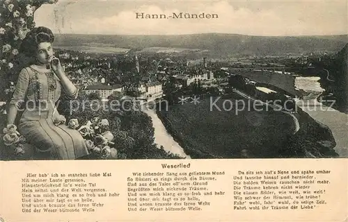 AK / Ansichtskarte Hann. Muenden Oberweser Panorama Weserlied Kat. Hann. Muenden