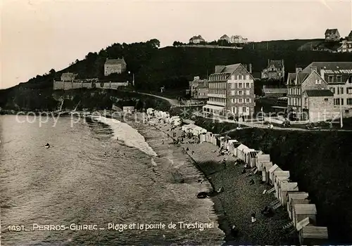 AK / Ansichtskarte Perros Guirec Plage et la pointe de Trestignel Kat. Perros Guirec