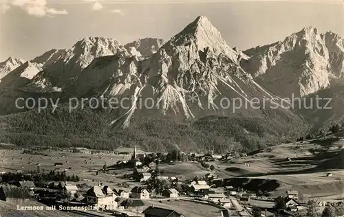 AK / Ansichtskarte Lermoos Tirol Fliegeraufnahme mit Sonnenspitze Kat. Lermoos