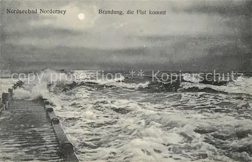 AK / Ansichtskarte Norderney Nordseebad Brandung Die Flut kommt Kat. Norderney