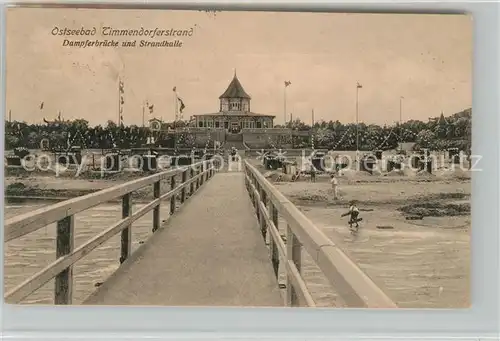 AK / Ansichtskarte Timmendorfer Strand Dampferbruecke und Strandhalle Kat. Timmendorfer Strand