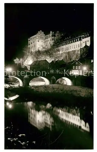 AK / Ansichtskarte Weilburg Lahnpartie mit Schloss bei Nacht Kat. Weilburg Lahn