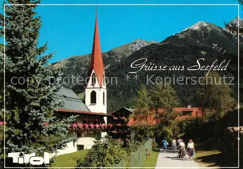 AK / Ansichtskarte Seefeld Tirol Pfarrkirche mit Reitherspitze Kat. Seefeld in Tirol