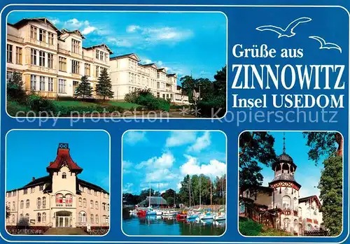 AK / Ansichtskarte Zinnowitz Ostseebad Villen Hafen