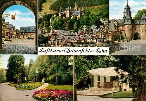 AK / Ansichtskarte Braunfels Fliegeraufnahme mit Schloss Markt Herrengarten Kurpark Kat. Braunfels