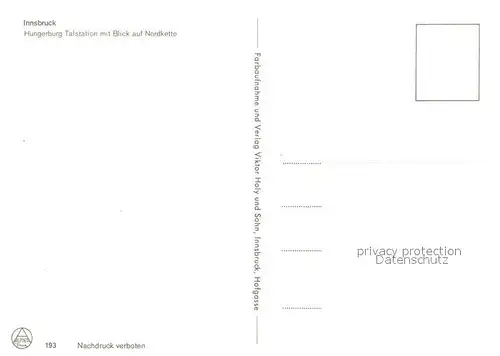 AK / Ansichtskarte Innsbruck Hungerburg Talstation mit Nordkette Kat. Innsbruck