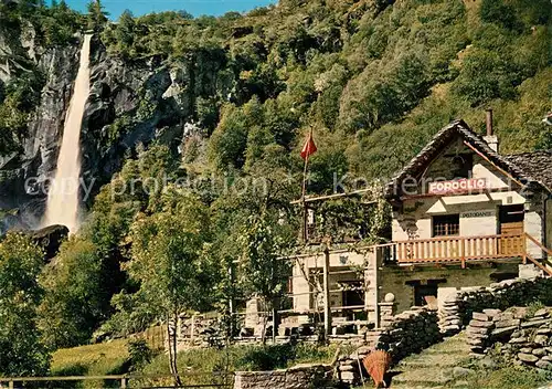 AK / Ansichtskarte Foroglio Val Bavona Ristorante Wasserfall Kat. Lugano