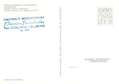 AK / Ansichtskarte Golling Salzach Gasthaus Wagnerwirt mit Gaestehaus Kat. Golling an der Salzach