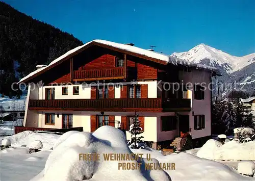 AK / Ansichtskarte Badgastein Gaestehaus Pension Haus Ulrike Weihnachtskarte Winterlandschaft Alpen Kat. Bad Gastein