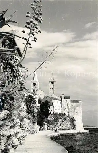 AK / Ansichtskarte Rab Croatia Kuestenstrasse Kirche