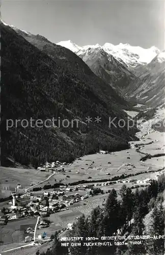 AK / Ansichtskarte Neustift Stubaital Tirol mit Stubaier Alpen und Zuckerhuetl Kat. Neustift im Stubaital