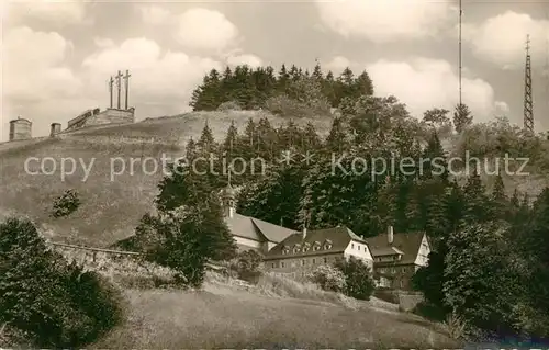 AK / Ansichtskarte Rhoen Region Kloster Kreuzberg mit Bild und Rundfunksender Kat. Hessen