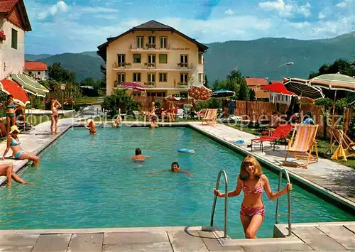 AK / Ansichtskarte Tramin Weinstrasse  Hotel Pension Traminer Hof Swimming Pool