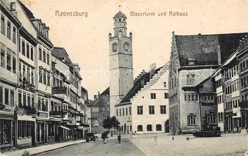 AK / Ansichtskarte Ravensburg Wuerttemberg Blaserturm Rathaus Brunnen Kat. Ravensburg